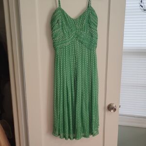 Scarlett Green and White Midi Dress